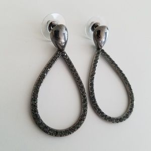 Hematite color post earrings